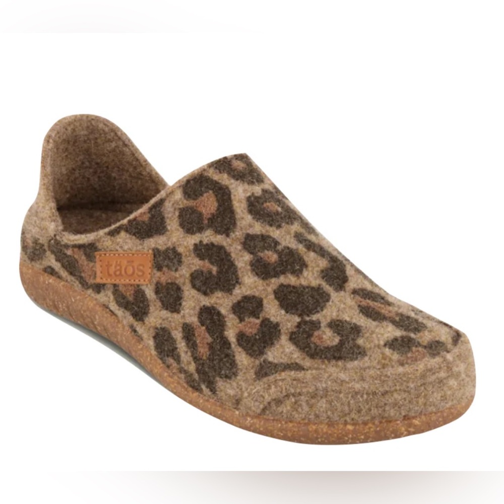 Taos Footwear Leopard Mules with Cozy Slip-On Design